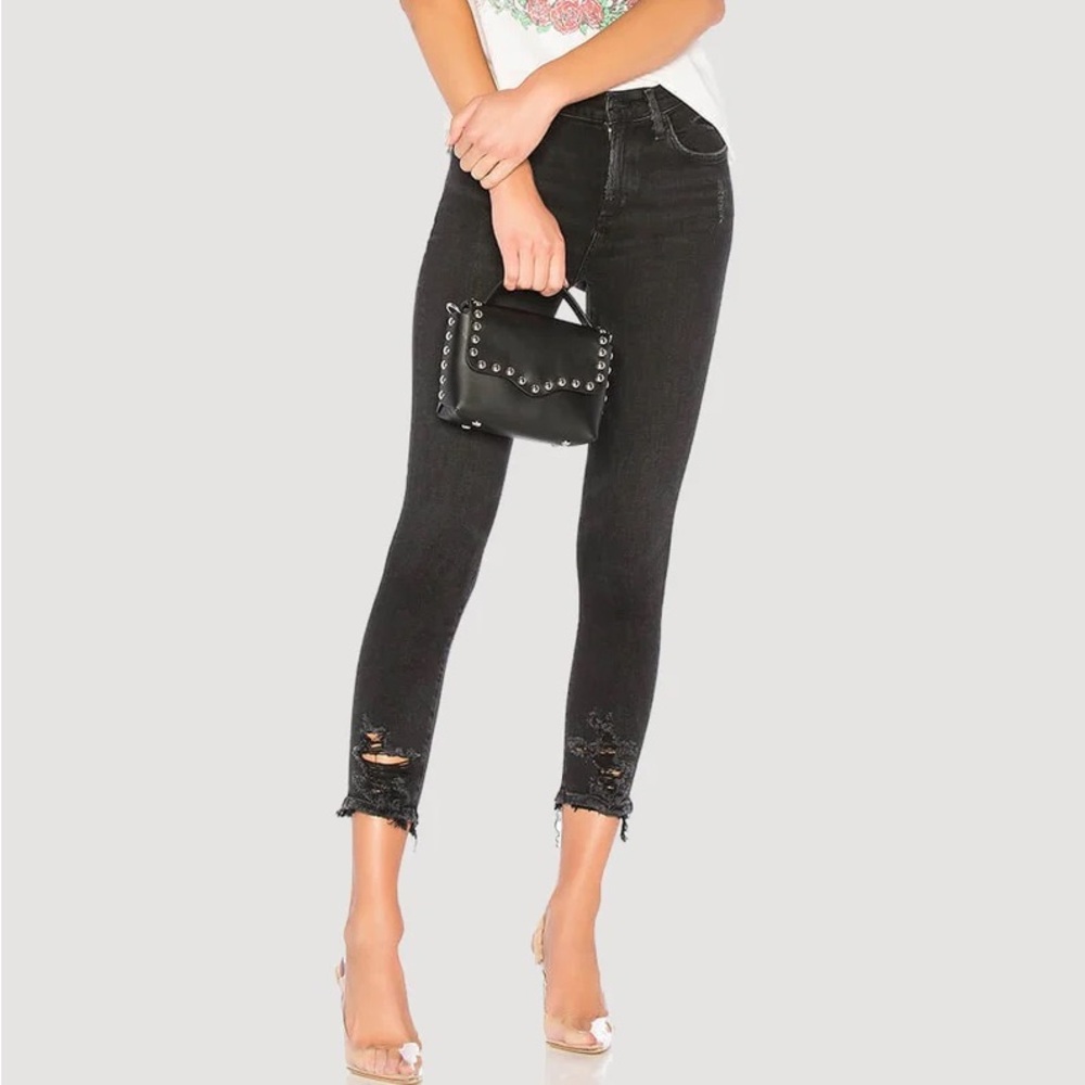 AGOLDE Sophie High Rise Skinny in Temple Grey Black Size 24